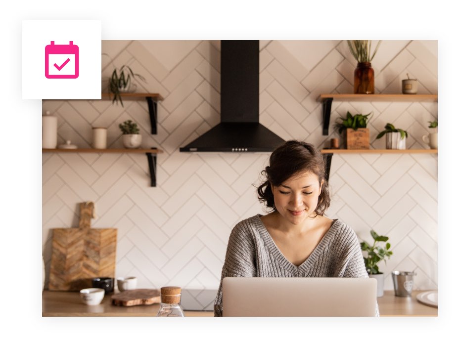 Woman talking with someone over the computer