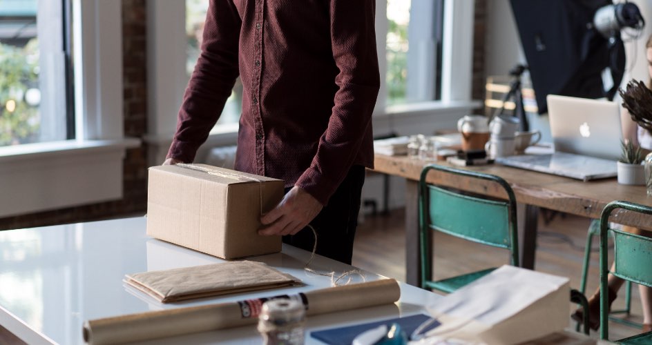 Man with box